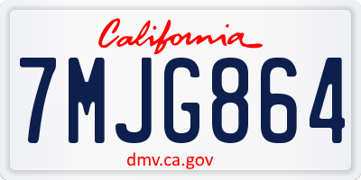 CA license plate 7MJG864