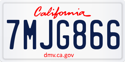 CA license plate 7MJG866