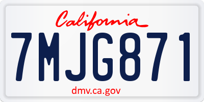 CA license plate 7MJG871