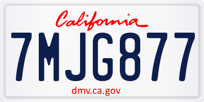 CA license plate 7MJG877