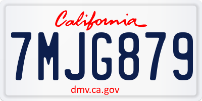 CA license plate 7MJG879