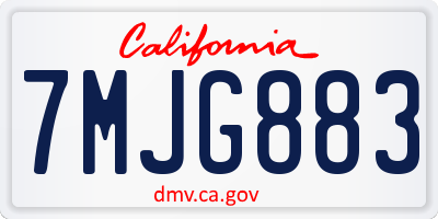 CA license plate 7MJG883