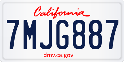 CA license plate 7MJG887