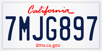 CA license plate 7MJG897