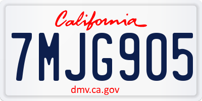 CA license plate 7MJG905