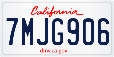 CA license plate 7MJG906