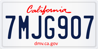 CA license plate 7MJG907