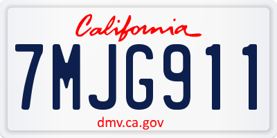 CA license plate 7MJG911
