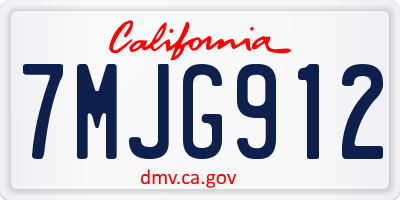 CA license plate 7MJG912