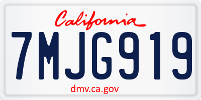 CA license plate 7MJG919