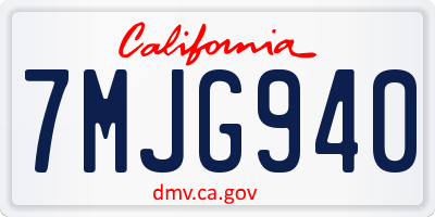 CA license plate 7MJG940