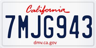 CA license plate 7MJG943