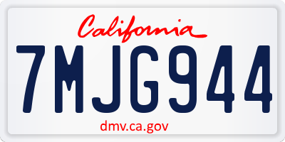 CA license plate 7MJG944