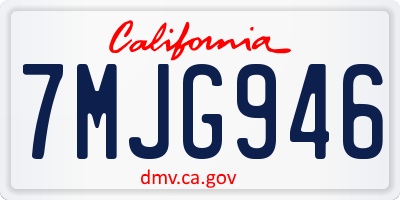 CA license plate 7MJG946