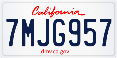 CA license plate 7MJG957