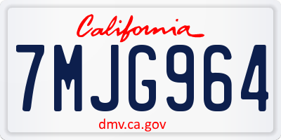 CA license plate 7MJG964