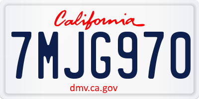 CA license plate 7MJG970