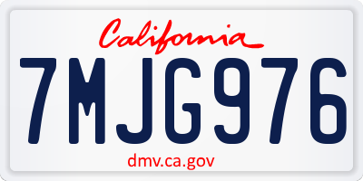 CA license plate 7MJG976