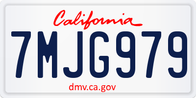 CA license plate 7MJG979