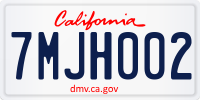 CA license plate 7MJH002