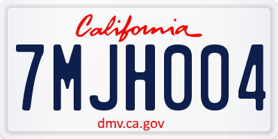CA license plate 7MJH004