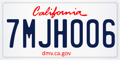 CA license plate 7MJH006