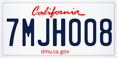 CA license plate 7MJH008