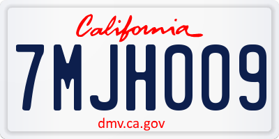 CA license plate 7MJH009