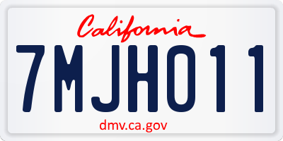 CA license plate 7MJH011
