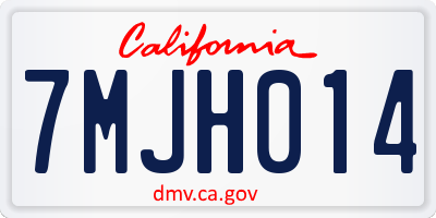 CA license plate 7MJH014
