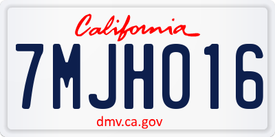 CA license plate 7MJH016