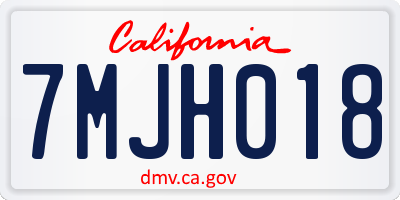 CA license plate 7MJH018