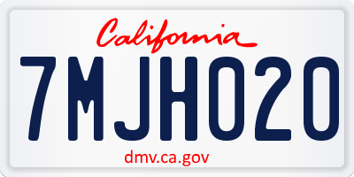 CA license plate 7MJH020