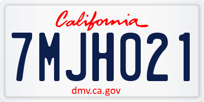 CA license plate 7MJH021