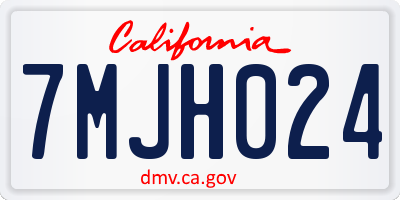 CA license plate 7MJH024
