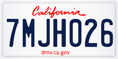 CA license plate 7MJH026
