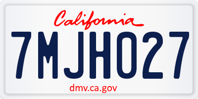 CA license plate 7MJH027