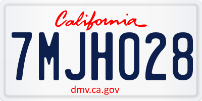 CA license plate 7MJH028