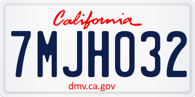 CA license plate 7MJH032