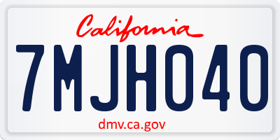 CA license plate 7MJH040
