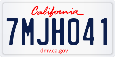 CA license plate 7MJH041