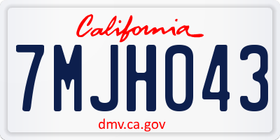 CA license plate 7MJH043
