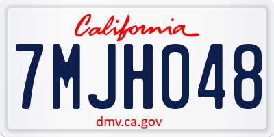 CA license plate 7MJH048