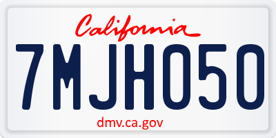 CA license plate 7MJH050