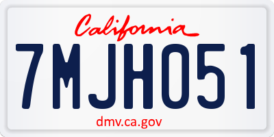 CA license plate 7MJH051