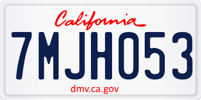 CA license plate 7MJH053