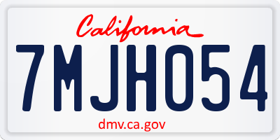 CA license plate 7MJH054