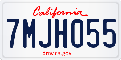 CA license plate 7MJH055