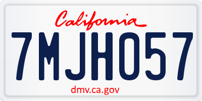CA license plate 7MJH057