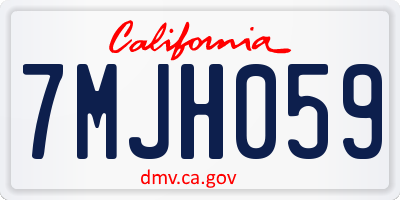 CA license plate 7MJH059
